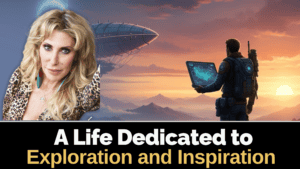 ALT: Attendee at New Living Expo exploring futuristic tech and wellness innovations for personal growth.