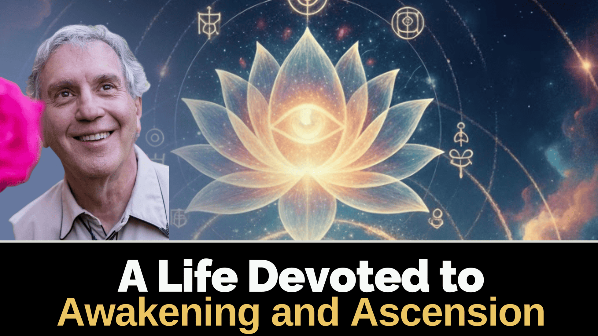 Bright spiritual lotus with all-seeing eye symbol for awakening and ascension.