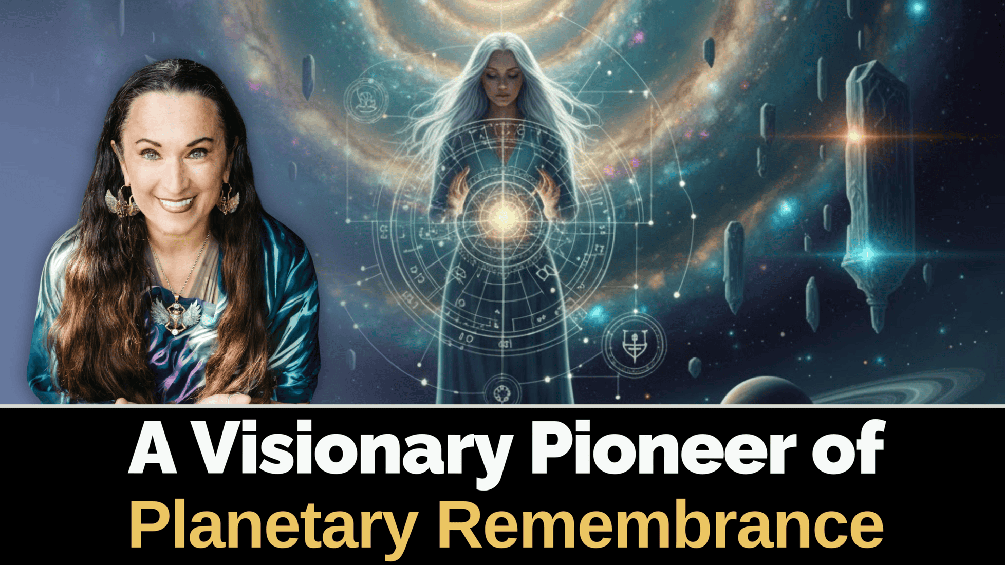 Vibrant space-inspired art promoting planetary remembrance and spiritual awakening.