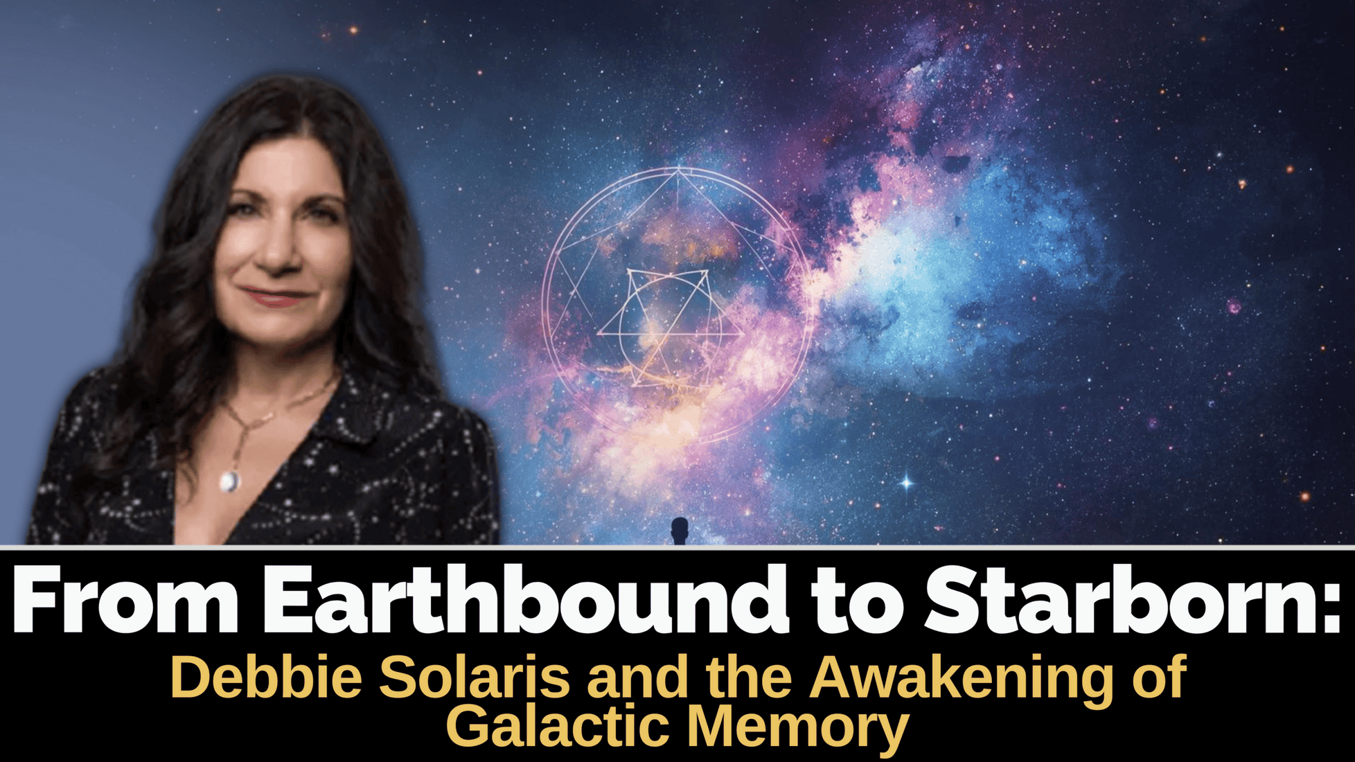 A woman with cosmic background, symbolizing spiritual awakening and star consciousness.
