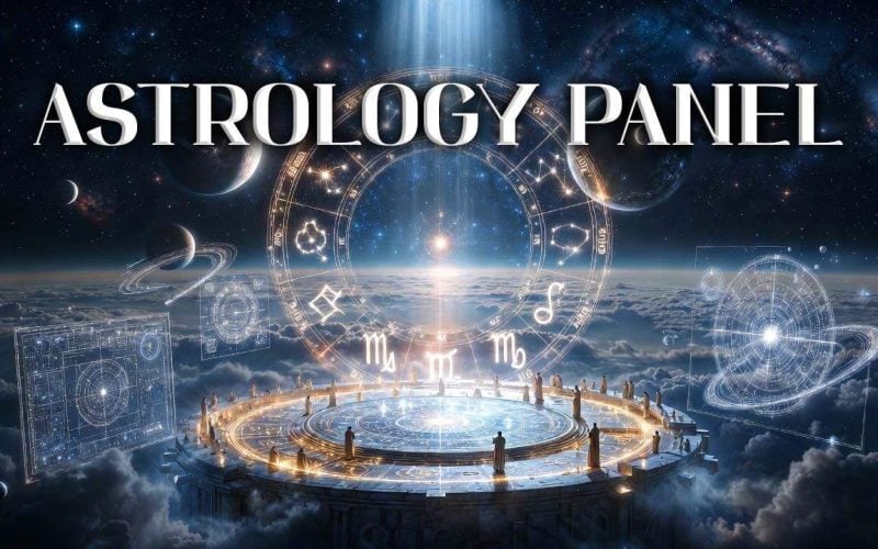 Detailed astrology discussion at New Living Expo focusing on cosmic influences and zodiac signs.